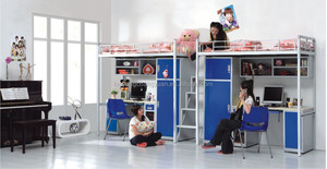 <span class=keywords><strong>Adolescent</strong></span> mode <span class=keywords><strong>lit</strong></span> <span class=keywords><strong>superposé</strong></span> en métal avec des vêtements armoire - Product Image 5