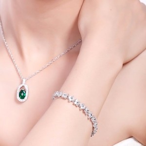 Teemi <span class=keywords><strong>blanc</strong></span> plaqué <span class=keywords><strong>or</strong></span> Four Leaves CZ Flower Connecté femmes Bride Bracelet - Product Image 6