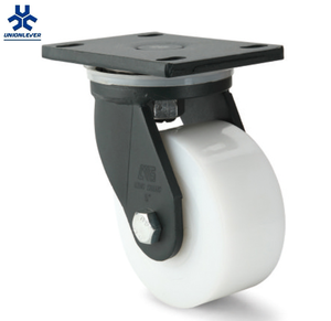 Extra-Heavy Duty Branco Nylon Material Placa Giratória Rodízio Roda Duplo Ball Bearing Móveis Rodízios Customizável OEM - Product Image 2