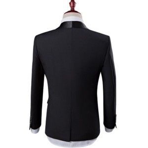 Hot Fashion S-4XL (Blazer + tie + Pants) 3 pezzi abiti da uomo neri <span class=keywords><strong>smoking</strong></span> da sposo un bottone Groomsman abiti da sposa abiti da uomo - Product Image 6