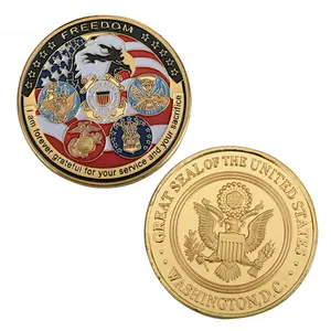 United States Freedom Gold Plated Coin Christmas Gifts Us Eagle Golden Metal Challenge Coin For Collection