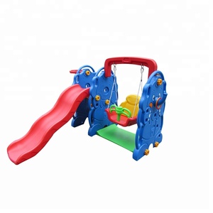 Cartoon Children Plastic <strong>Swing</strong> <strong>and</strong> <strong>Slide</strong> Set PE Material Supplied by China - Product Image 1