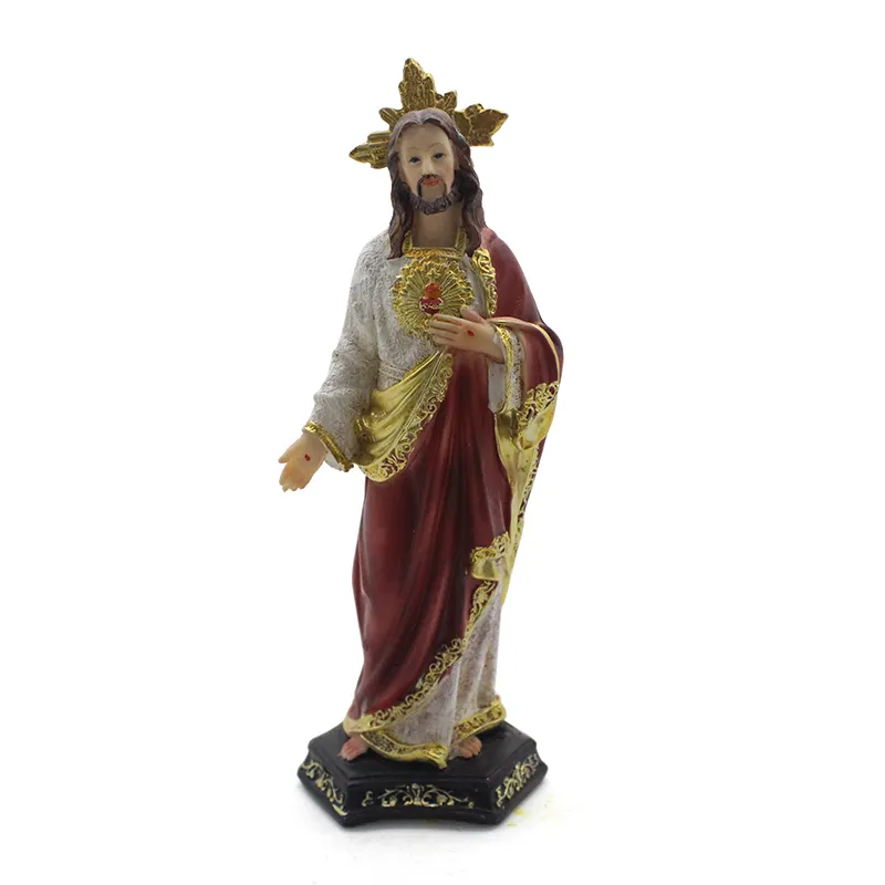 Katolik dini el sanatları heykelleri aziz İsa mesih kutsal kalp duvar süsü heykeller
