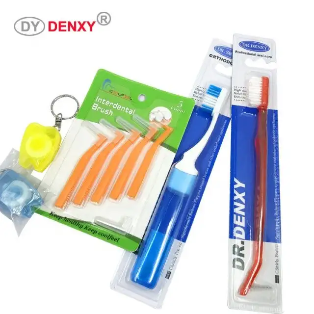 Denxy-productos de cuidado bucal Dental, brocha Interdental para uso de pacientes y ortodoncia