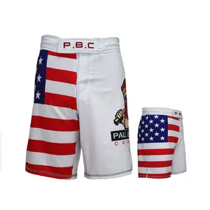 USA Flag Print MMA Short Custom Flag Fight Shorts