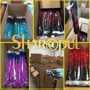 ผมต่อสังเคราะห์แบบออมเบร จัมโบ้ เบรด ปี 2021 คุณภาพสูง สไตล์ตรงหยิก สำหรับถักเปีย วัสดุสำหรับถักเปีย - Product Image 4