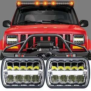 Auto Auto Led Rij Verlichting 5X7 Vierkante Inch Koplamp Set Koplamp Voor Jeep Wrangler Accessoires