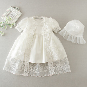 Hote vendita Chiffon Bianco Battesimale Battesimo Piccolo Bambino Vestito Per La Ragazza - Product Image 4
