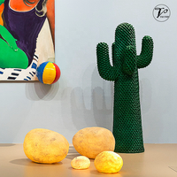 Grande statue de cactus du désert en fibre de verre, sculpture colorée pour décoration intérieure, artisanat, statue décorative en carton