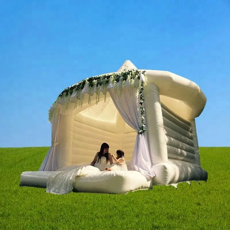 Putih Pernikahan Inflatable Bouncy Castle/Moon Bounce Rumah/Pengantin Bounce untuk Dekorasi Pernikahan