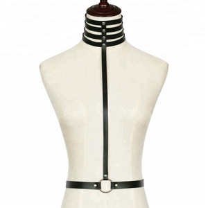Collier ras du cou punk, harnais de bondage corporel, <span class=keywords><strong>ceinture</strong></span> en cuir PU, bijoux de corps pour <span class=keywords><strong>femme</strong></span>, chaîne de corps tendance - Product Image 2