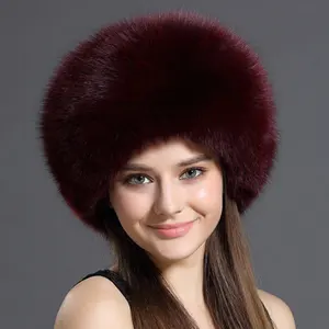 CX-C-77E ฤดูหนาวแฟชั่นผู้หญิงขายส่ง Fox Fur รัสเซียขนสัตว์หมวกขนสัตว์