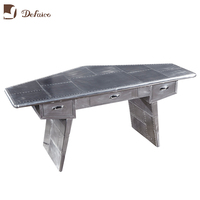 Bureau de direction en aluminium d'avion avec tiroir, table industrielle, mobilier