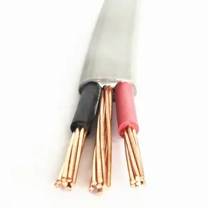 Flat Earth Cable Electrical Wires Diagram Ningbo Port Power Cable Stranded Copper PVC Insulated Insulation White Grey Black