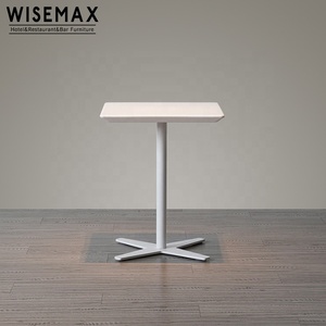 WISEMAX FURNITURE <span class=keywords><strong>Table</strong></span> basse <span class=keywords><strong>carrée</strong></span> moderne pour <span class=keywords><strong>salle</strong></span> <span class=keywords><strong>à</strong></span> <span class=keywords><strong>manger</strong></span> de restaurant, <span class=keywords><strong>table</strong></span> basse de café en métal blanc pour extérieur <span class=keywords><strong>avec</strong></span> plateau en ABS - Product Image 2
