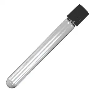 Bon prix de qualité alimentaire jetable médical mesurant 12x75 5ml laboratoire tubes à essai en verre borosilicaté avec bouchons à vis