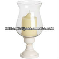Bougeoir d'ouragan de luxe fait à la main, support de pilier en aluminium et en verre de style ins pour les mariages - Product Image 2
