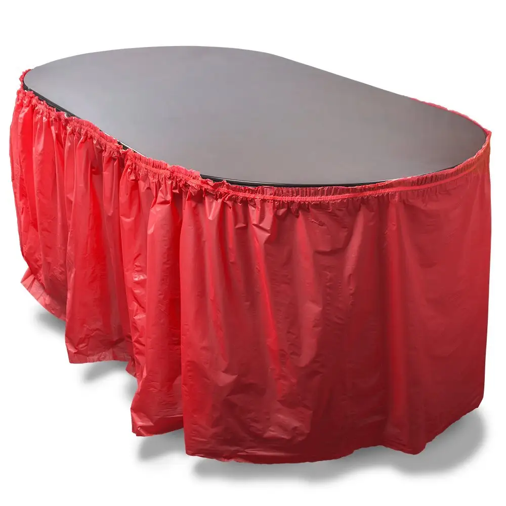 Custom printing polyester disposable table skirt for custom table skirts table skirting