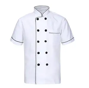 优质厨师制服餐厅厨师外套制服厨师夹克餐厅制服厨师夹克，用于餐厅酒吧聚酯/棉，适合斜纹布