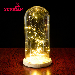 Cloche transparente en forme <span class=keywords><strong>de</strong></span> U, disponible en plusieurs tailles, 7 pièces, vente en gros, éclairage Led, Base en bois, décoration <span class=keywords><strong>de</strong></span> maison - Product Image 3