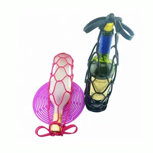 Wholesale cheap foldable silicone mesh bag for wine bottle