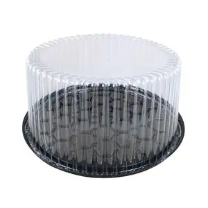 Cheeseake Containers Circle Roll Cake Packaging Box Customize PET Clear Plastic Food Disposable Accept Varnishing Rosin 0.5mm