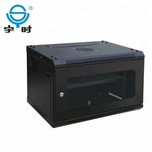 19 inch data center used indoor wall mount server rack with one fan and shelf, wall network cabinet