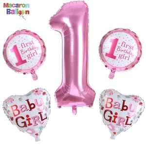 My First Birthday Air Number Foil Balloon Baby Shower Boy Girl 1 ° compleanno decorazioni per feste palloncini per feste per bambini Kit KK104