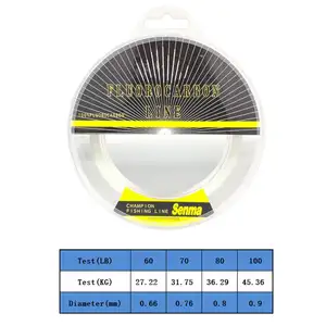100% 프리미엄 일본 50M 55Yds Fluorocarbon 낚시 라인 빠른 침몰 잉어 리더 라인 60-100LB 테스트 B10 - Product Image 1