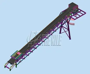 強力な登山能力を備えた建設機械ゴムベルトコンベア機の建設