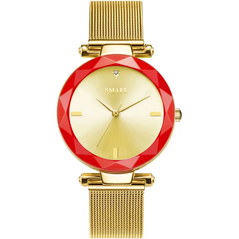 สินค้าใหม่ SMAEL นาฬิกา1898หรูหราควอตซ์กันน้ำชุบทองแฟชั่นนาฬิกาสำหรับสุภาพสตรี