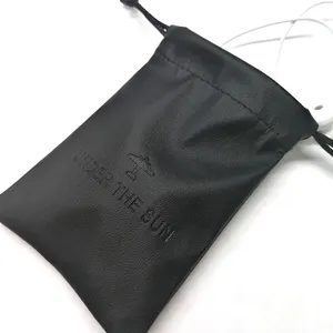 Cheap Eco Leather Small Headphone And Earphone Drawstring Pouch