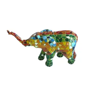 Haupt dekoration mexikanisches Souvenir Poly resin Mosaik Elefant Figur