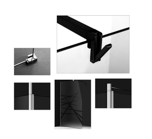 Australia Standard <strong>Black</strong> Walk in Glass Bath <strong>Shower</strong> <strong>Screen</strong> - Product Image 6