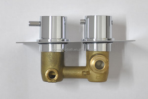 Concealed <strong>Thermostatic</strong> <strong>Shower</strong> Valve Mixer <strong>Tap</strong> Square 2 Dial 2 Way Ceramic Valve Core Chrome Finish Modern Design - Product Image 3