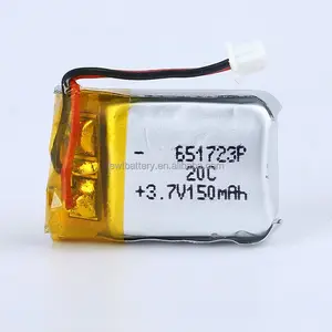 लाइपो बैटरी 651723 3.7 v 150 mAh लिथियम ली बहुलक बैटरी आर सी हेलीकाप्टर के लिए
