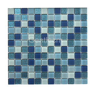 Carrelage de piscine de pulvérisation à froid bleu <span class=keywords><strong>pailleté</strong></span> 4mm carré cristal verre mosaïque tuile pour <span class=keywords><strong>mur</strong></span> - Product Image 3