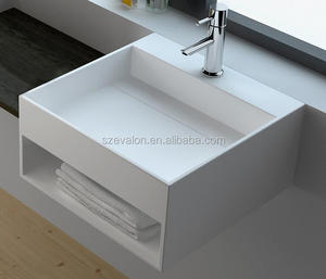 Lavabo <span class=keywords><strong>double</strong></span> cube, lavabo mural, lavabo mural en <span class=keywords><strong>surface</strong></span> solide - Product Image 3