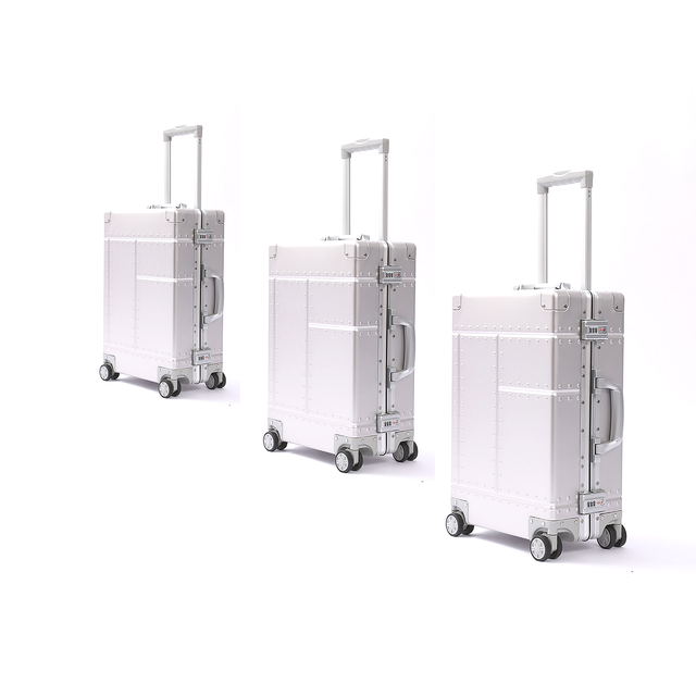 All Pass Factory Custom Full Aluminum Luggage logo Pattern Inner Wheel Aluminium Luggage Trolley Luggage
