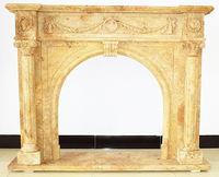 Cheminée autoportante de style occidental, design moderne et antique, avec insert pour meuble TV, en marbre fait main, pour usage décoratif intérieur