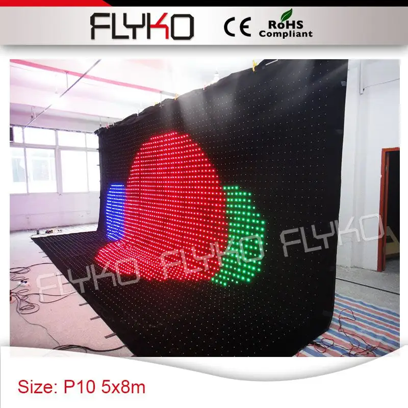 5m x 8m pantalla etapa efecto productos P10cm club fiesta decoración interior cortina flexible
