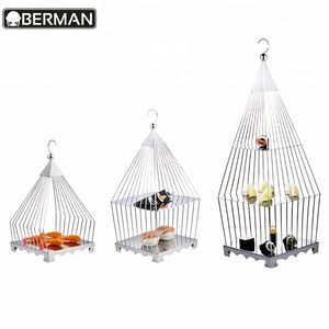 Dubai Banquet Equipment 3 Tier <strong>Decorative</strong> Metal <strong>Birdcage</strong> with Cupcake Stands for Buffet Wedding - Product Image 5
