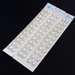 Perla de botón grande de 12-13mm, Perla de pan de agua dulce, perlas sueltas semiperforadas, blanco a granel, venta al por mayor