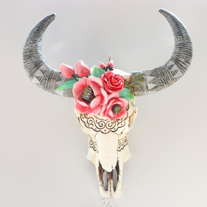 Handmade Animal <strong>Skulls</strong> Decoration Resin Bull Head Wall <strong>Decor</strong> - Product Image 5