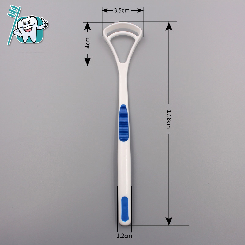 Щетка для чистки языка, скребок из полипропилена, ручка из термопластичной резины