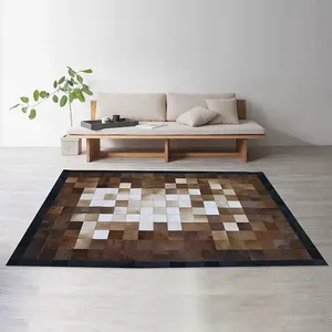 home cow leather customized patchwork cowhide carpet