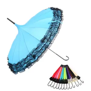 Custom Color Special Princess Lace Pagoda Umbrella Cheap Price