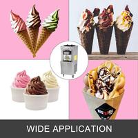 Mesin Es Krim Komersial Otomatis untuk Lantai, Bahan Stainless Steel, 3 Rasa, Multifungsi, untuk Restoran, Kedai Makanan Ringan, dan Jajanan Buah Susu