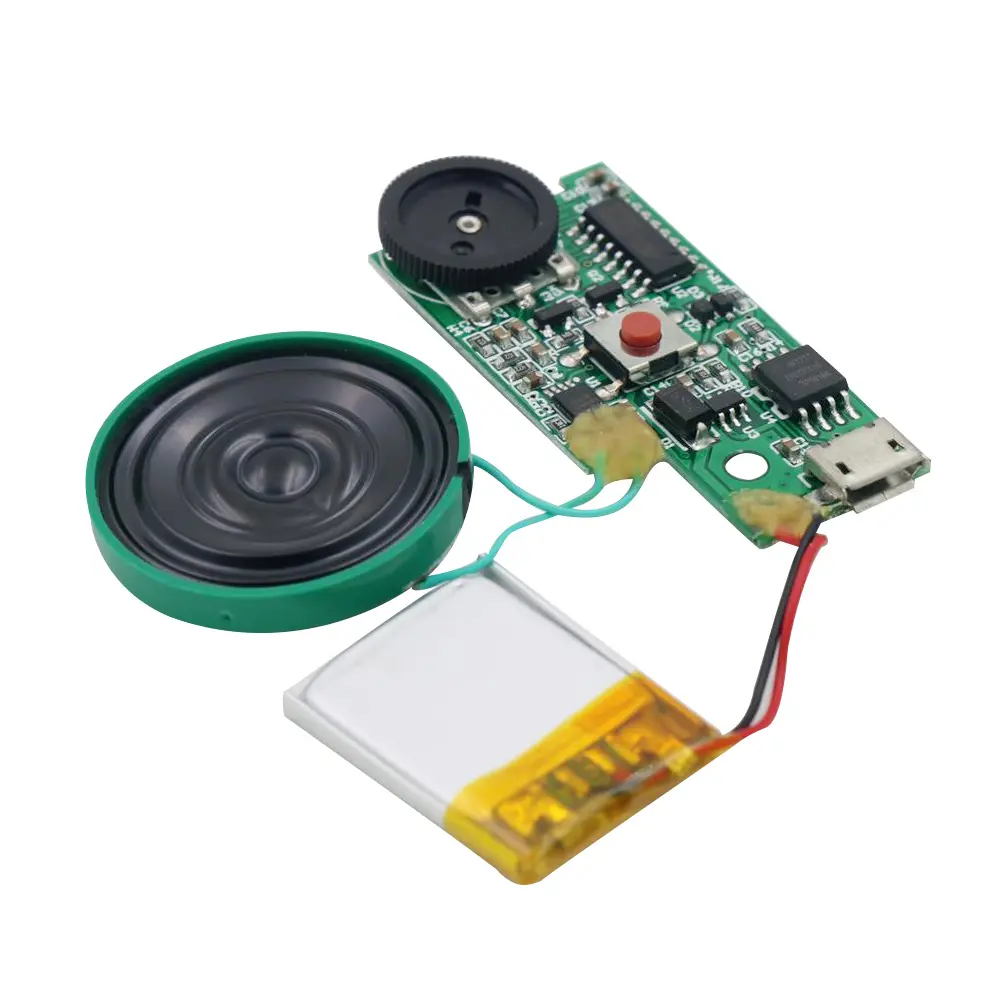 Botón para reproducir Audio MP3, módulo de sonido programable para descarga USB para juguete de peluche