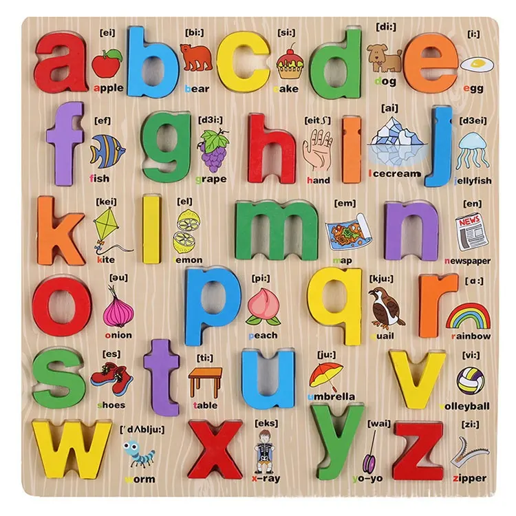 Kids Early Educational Montessori Alphabet Cognition Custom Photo Desktop Jigsaw Puzzles Abc Wholesale